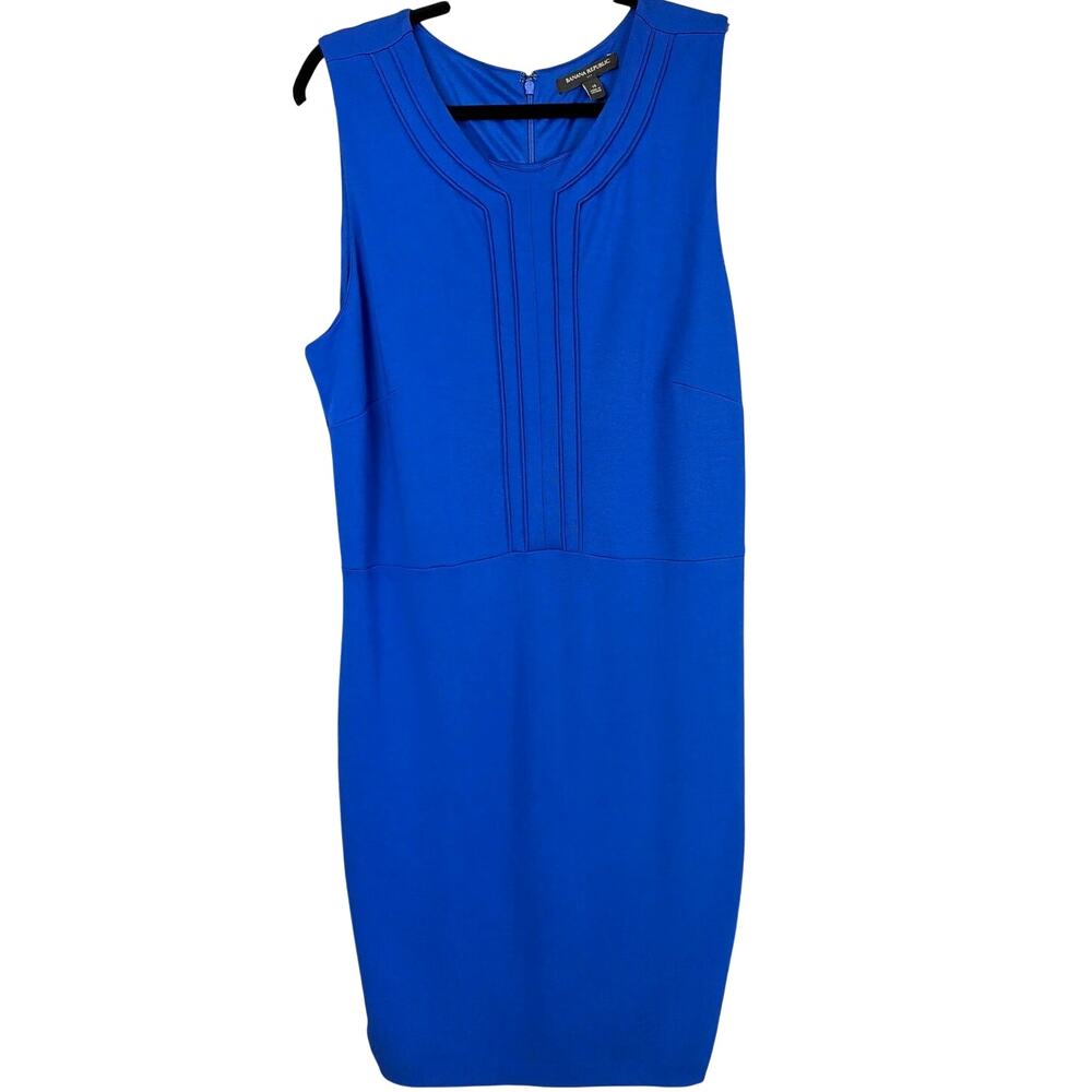 Banana Republic Cobalt Blue Sleeveless Sheath Dress 14